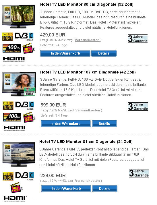 Hotel TV Fernseher