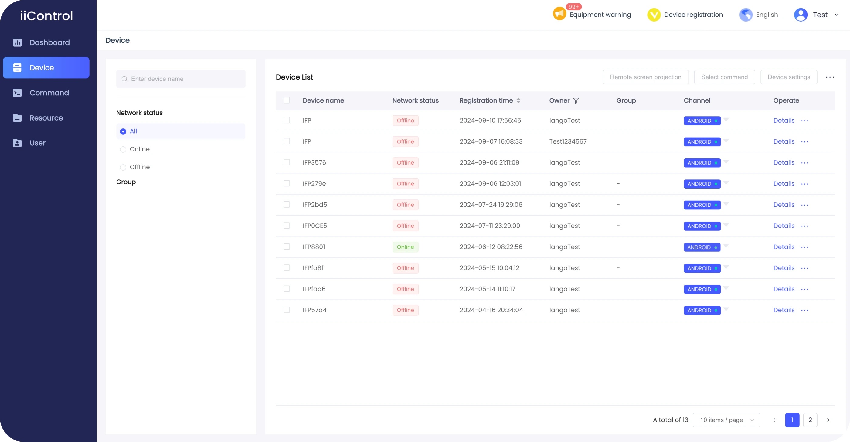 iiControl Dashboard für zentrale Verwaltung und Fernsteuerung von iiyama Displays