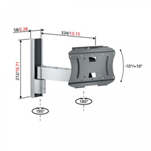 Abschließbare und schwenkbare Wandhalterung MM3230