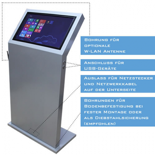 Kiosksystem Info Terminal DWD 22 Zoll Touch Mietgeraet