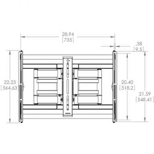 MM-6851 Ausziehbarer Wandhalter fuer Brandschutzgehaeuse bis 80kg