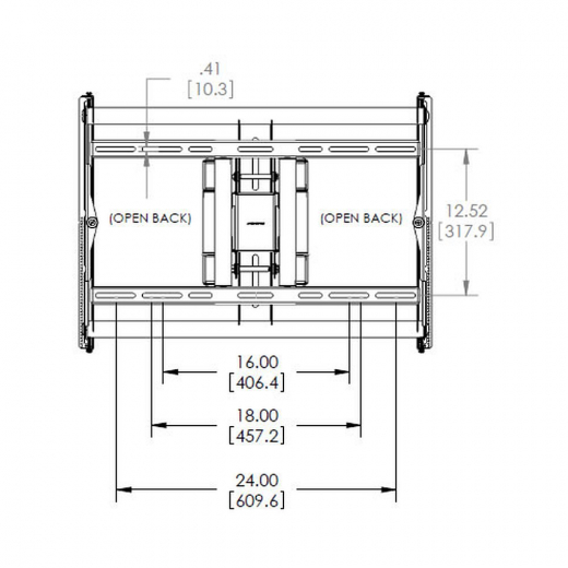 MM-6851 Ausziehbarer Wandhalter fuer Brandschutzgehaeuse bis 80kg