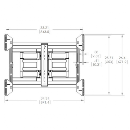 MM-6851 Ausziehbarer Wandhalter fuer Brandschutzgehaeuse bis 80kg