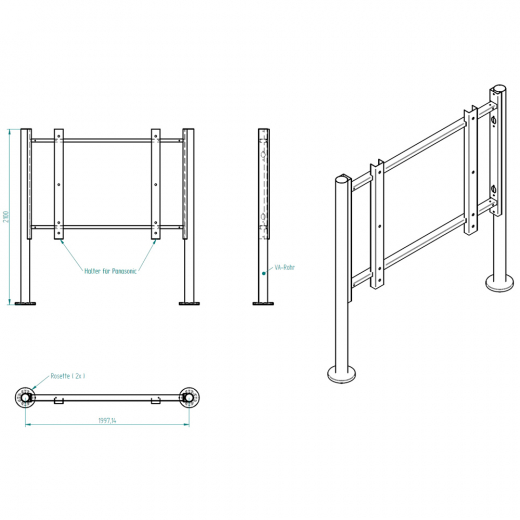Indoor LCD LED Standfuß Big Foot für Monitore bis 103 Zoll
