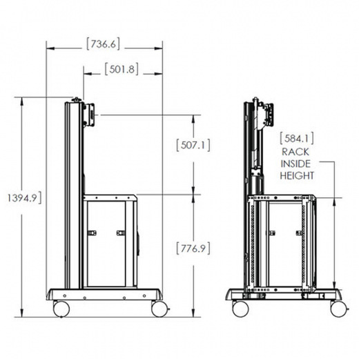 Videokonferenz TV Rollwagen XVAUB fuer 37-70 Zoll Monitore