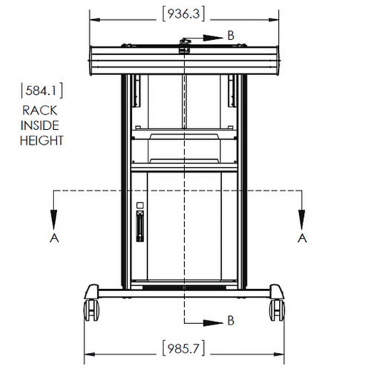 Videokonferenz TV Rollwagen XVAUB fuer 37-70 Zoll Monitore