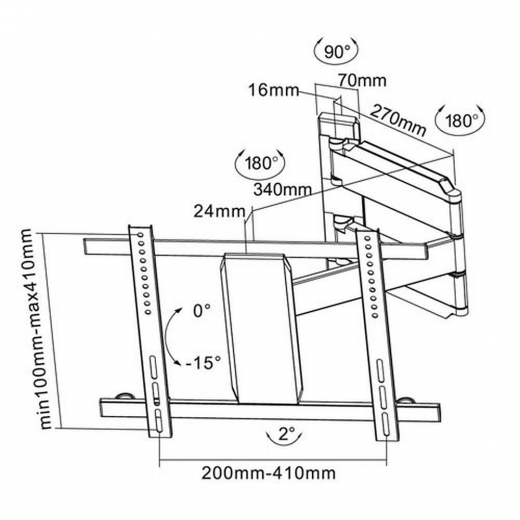 MM-ML1010 Vollbewegliche Monitor Wandhalterung 26-47 Zoll