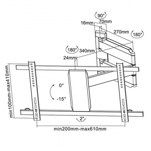 MM-ML1011 Vollbewegliche Monitor Wandhalterung 32-55 Zoll