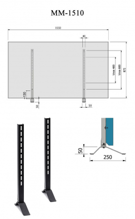 Display LED XL Tischstandfuß für 52 - 70 Zoll