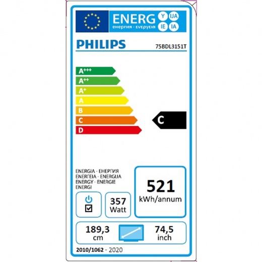 Philips 75BDL3151T/00 Multitouch Display 75 Zoll (190,5 cm)