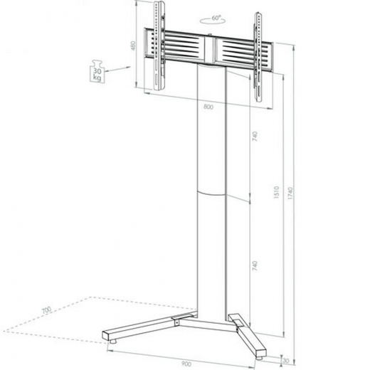 Outdoor LED Monitor 32 Zoll inkl. Standfuß und Transportkoffer