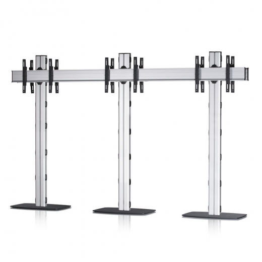 1x3 Ruecken-an-Ruecken Videowall-Standfuss 42-55 Zoll