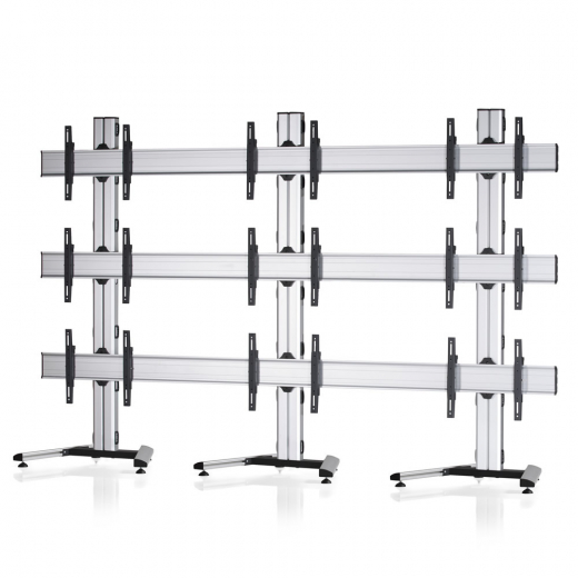 3x3 Videowall Standfuss fuer Monitore von 42-55 Zoll