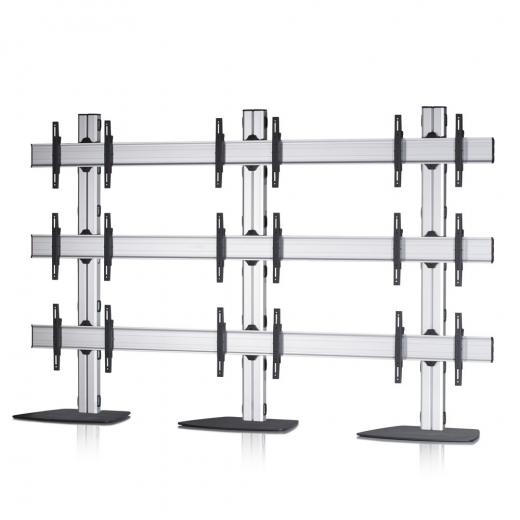 3x3 Videowall Standfuss fuer Monitore von 42-55 Zoll