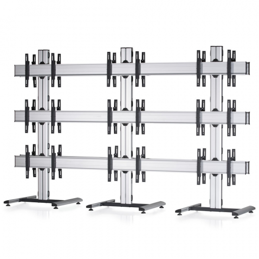 3x3 Ruecken-an-Ruecken Videowall-Standfuss 42-55 Zoll