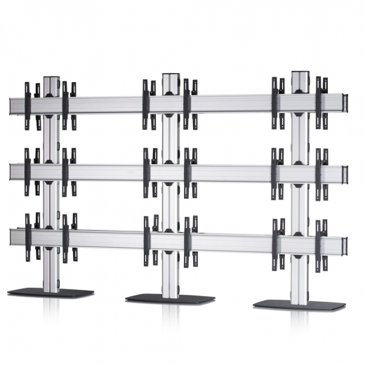 3x3 Ruecken-an-Ruecken Videowall-Standfuss 42-55 Zoll