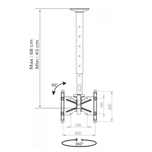 Monitor Deckenhalterung 19-37 Zoll