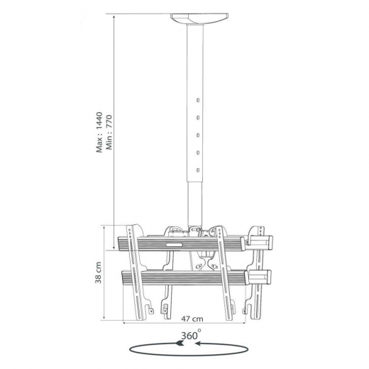 Deckenhalterung für zwei Monitore 24-37 Zoll