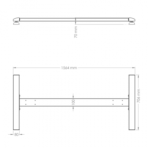 Trolley Gestell H Large für beidseitige Monitorhalterungssystem
