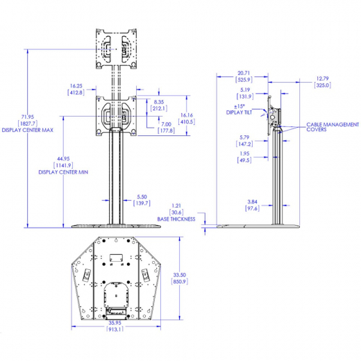 Portable TV Standfuß MM-PRSU für 45 bis 72 Zoll Displays