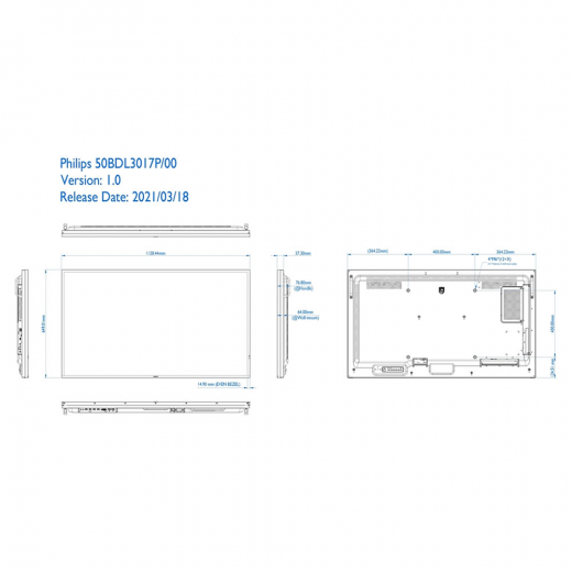 Philips 50BDL3017 Display 50 Zoll (126,00 cm)