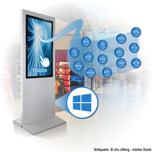 Digital Werbestele MMLS49PMH 49 Zoll mit Touch Leihgeraet