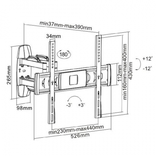 MM-ML1002 Vollbewegliche Display Wandhalterung 23-60 Zoll