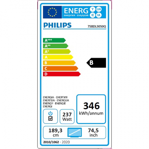 Philips 75BDL3050Q/00 4K UHD Display 75 Zoll (190,5 cm)