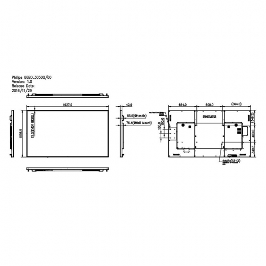 Philips 86BDL3050Q/00 4K UHD Display 86 Zoll (217,4 cm)