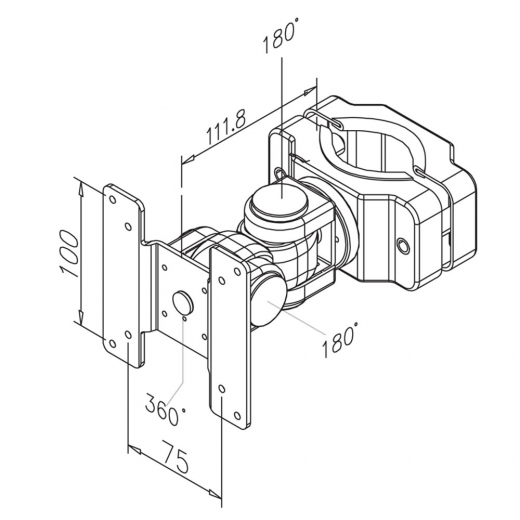 Mast u. Rohr Display Halterung für 10 bis 30 Zoll TV-Geräte