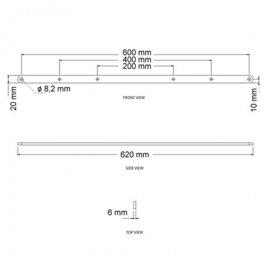 Adapter Schienen zur Erweiterung auf VESA 600
