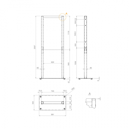 Monitor Standfuß für 46 Zoll Display OM46N-D