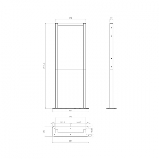 Monitor Standfuß mit Bodenbefestigung für 46 Zoll Display OM46N-D