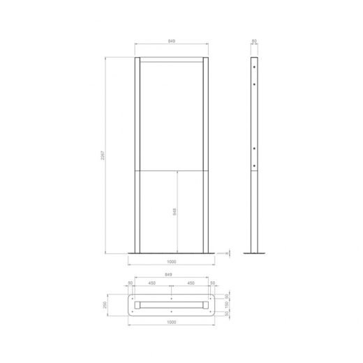 Monitor Standfuß mit Bodenbefestigung für 55 Zoll Display OM55N-D