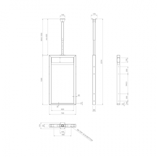 Monitor Deckenhalterung für den OM46N-D
