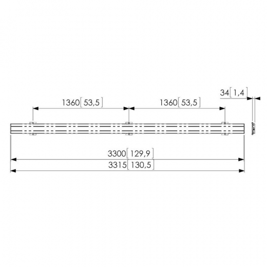 PFB3433 Adapterleiste für Monitorhalterung 330 cm