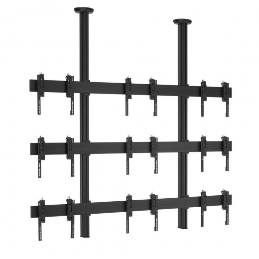 3x3 Videowall Standfuss freistehend mit Bodenverankerung FMVW3355