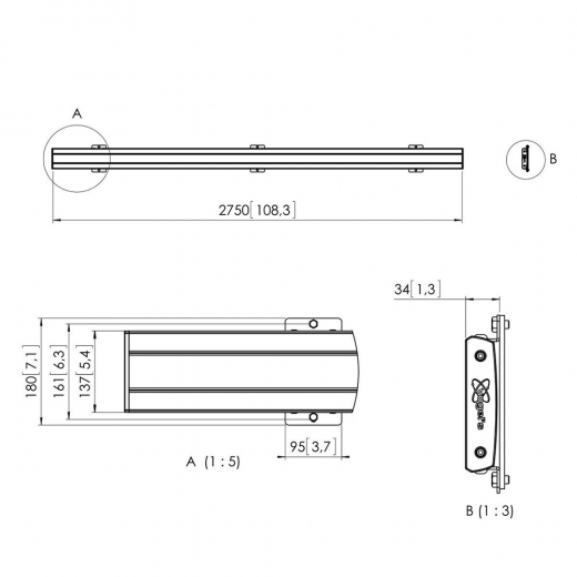 PFB3427 Adpaterleiste für Monitorhalterung 270 cm
