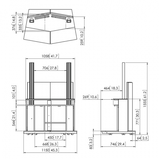 Mobiler Videokonferenz Standfuß PFF5211