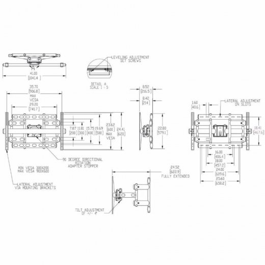 PFW6855 Schwenk und Rotierbare Wandhalterung für 65 - 120 Zoll