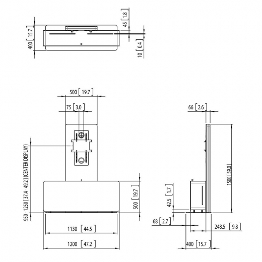 Mobiler Videokonferenz Standfuß PVF4112