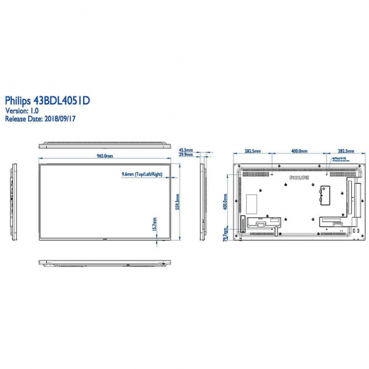 Philips 43BDL4051D/00 Public Info Display 43 Zoll (108,00 cm)