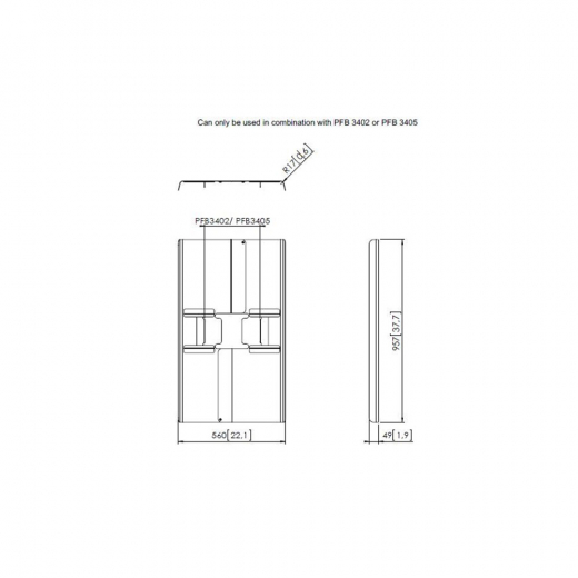 PFA9120 Rückwandabdeckung 42 bis 47 Zoll