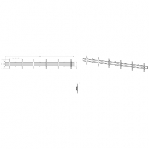 Multiscreen TV-Wandhalterung 55-70 Zoll 1x3