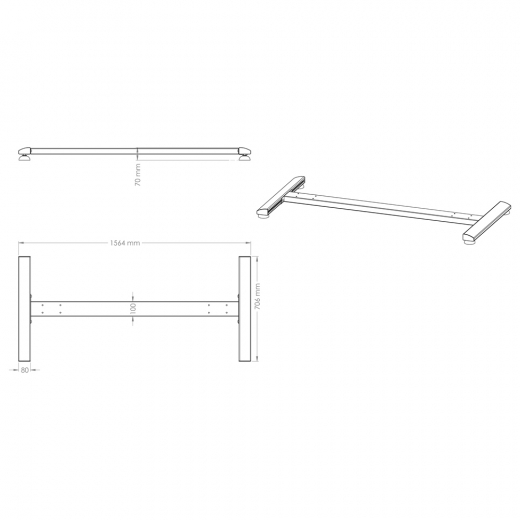 Monitor Gestellfuss H Large fuer beidseitige Monitorhalterungssystem