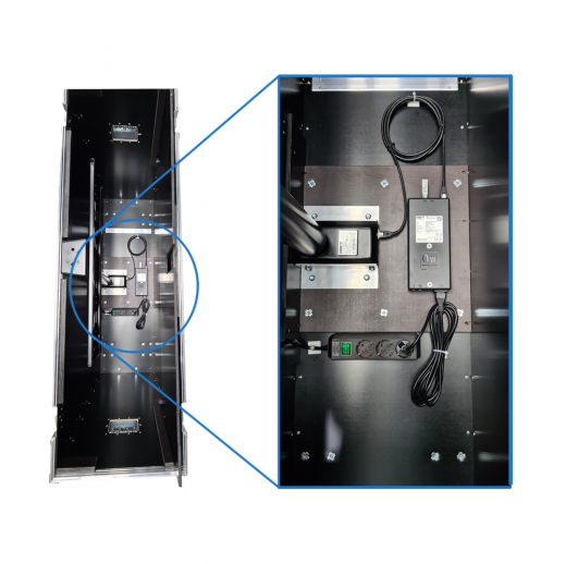 Transportkoffer mit Hublift bis 55 Zoll Display