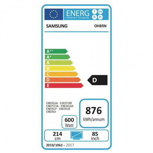 Samsung Doppelseitiges Outdoor Display OH85N-DK 85 Zoll