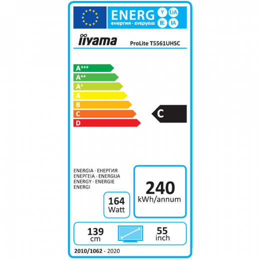 iiyama ProLite T5561UHSC-B1 40 Punkt Touchdisplay 55 Zoll