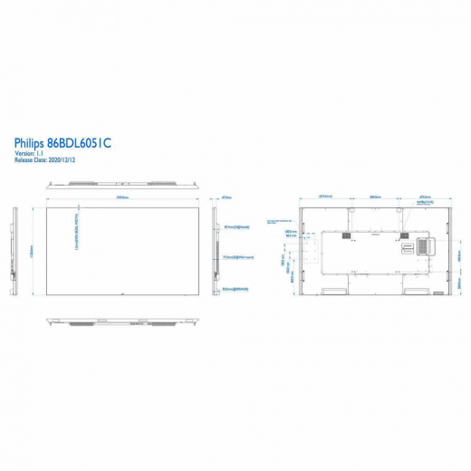 Philips C-Line Whiteboard Display 86BDL6051C 86 Zoll