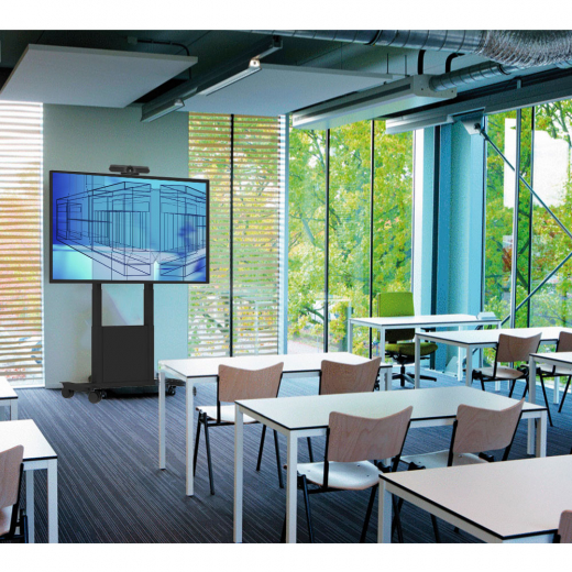 Hochwertiges und mobiles Videokonferenzsystem mit 55 Zoll Touch Display